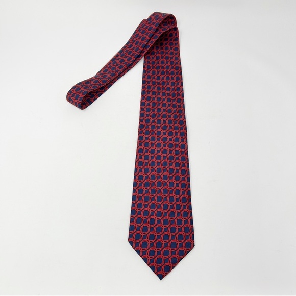 Gucci Mens Tie Silk Necktie Red Blue Authenticated - Picture 2 of 12